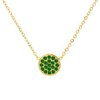 Collier et pendentif avec petite pierre de naissance ronde mai