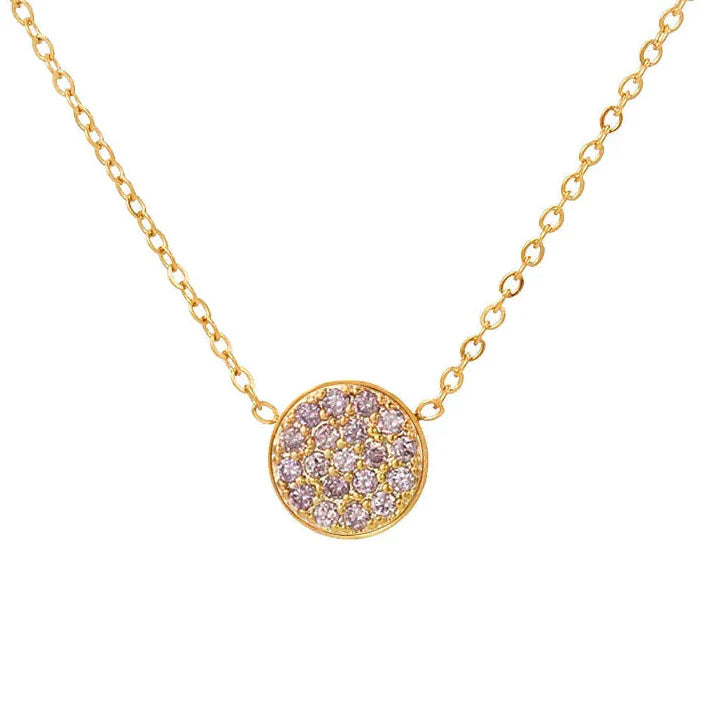 Collier et pendentif avec petite pierre de naissance ronde février