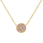 Collier et pendentif avec petite pierre de naissance ronde février