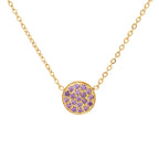 Collier et pendentif avec petite pierre de naissance ronde juin