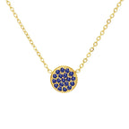 Collier et pendentif avec petite pierre de naissance ronde septembre