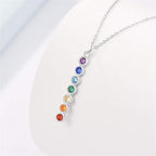 Collier Pendentif 7 Chakras Pierres Naturelles Chaîne Homme Femme