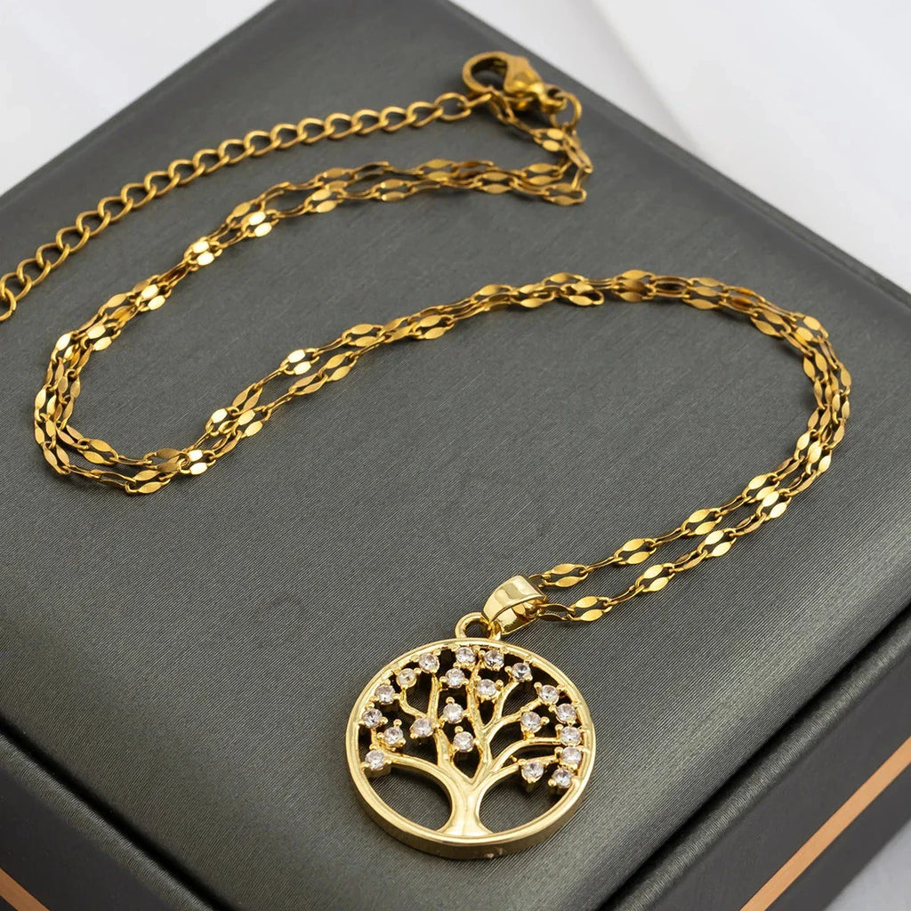 生命の樹クリスタルペンダントネックレス