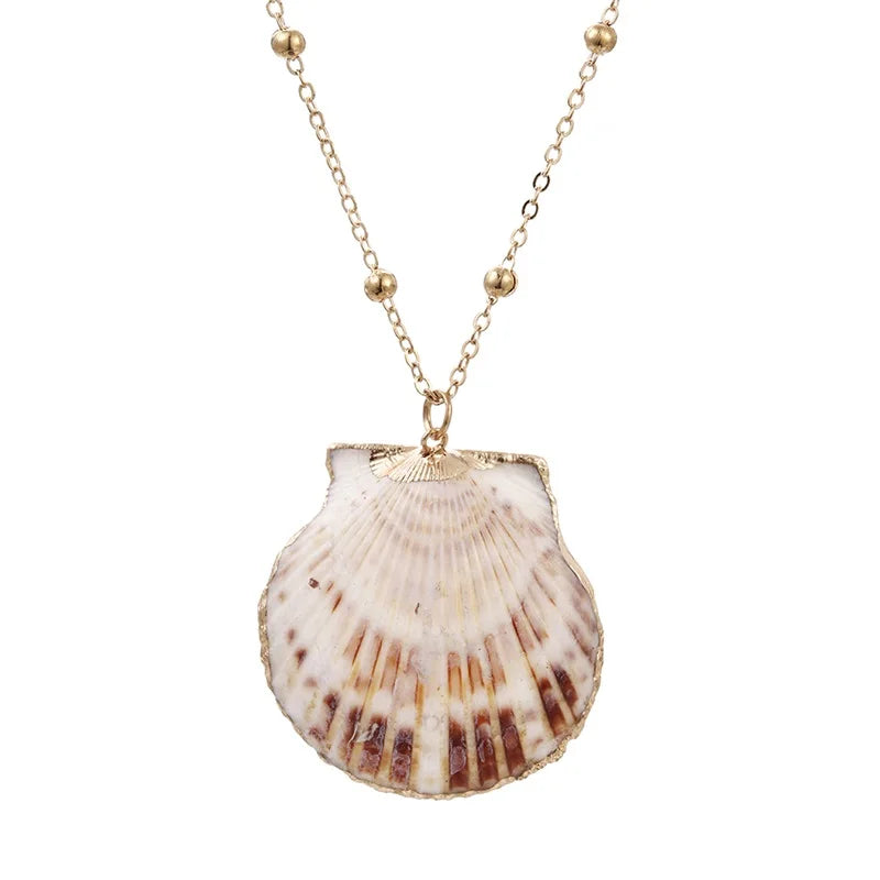 Collier Pendentif avec Jolie Coquillage Coquille Saint-Jacques 2