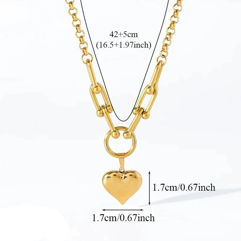 Collier Pendentif Coeur Ras de Cou