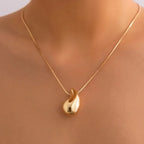 Collier Pendentif Grande Goutte d'Eau Elégante or