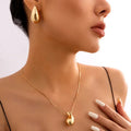 Collier Pendentif Grande Goutte d'Eau Elégante or
