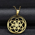 Collier Pendentif Graine de Vie Homme Femme or