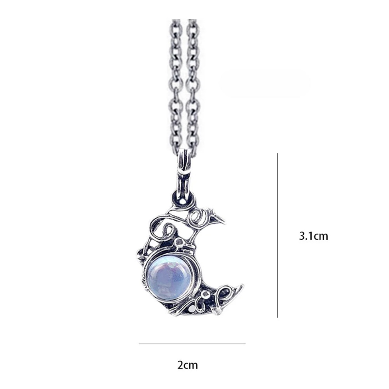ヴィンテージ調ムーンストーンペンダントネックレス c