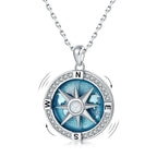 Collier Pendentif Rotatif Compas Boussole Rose des Vents