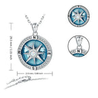 Collier Pendentif Rotatif Compas Boussole Rose des Vents