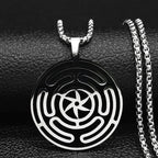 Collier Pendentif Roue d'Hécate Strophalos Sorcellerie Wiccan