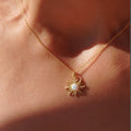 ラインストーン付きサンペンダントネックレス ゴールド