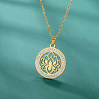 Collier Pendentif Zen Femme Fleur de Lotus or