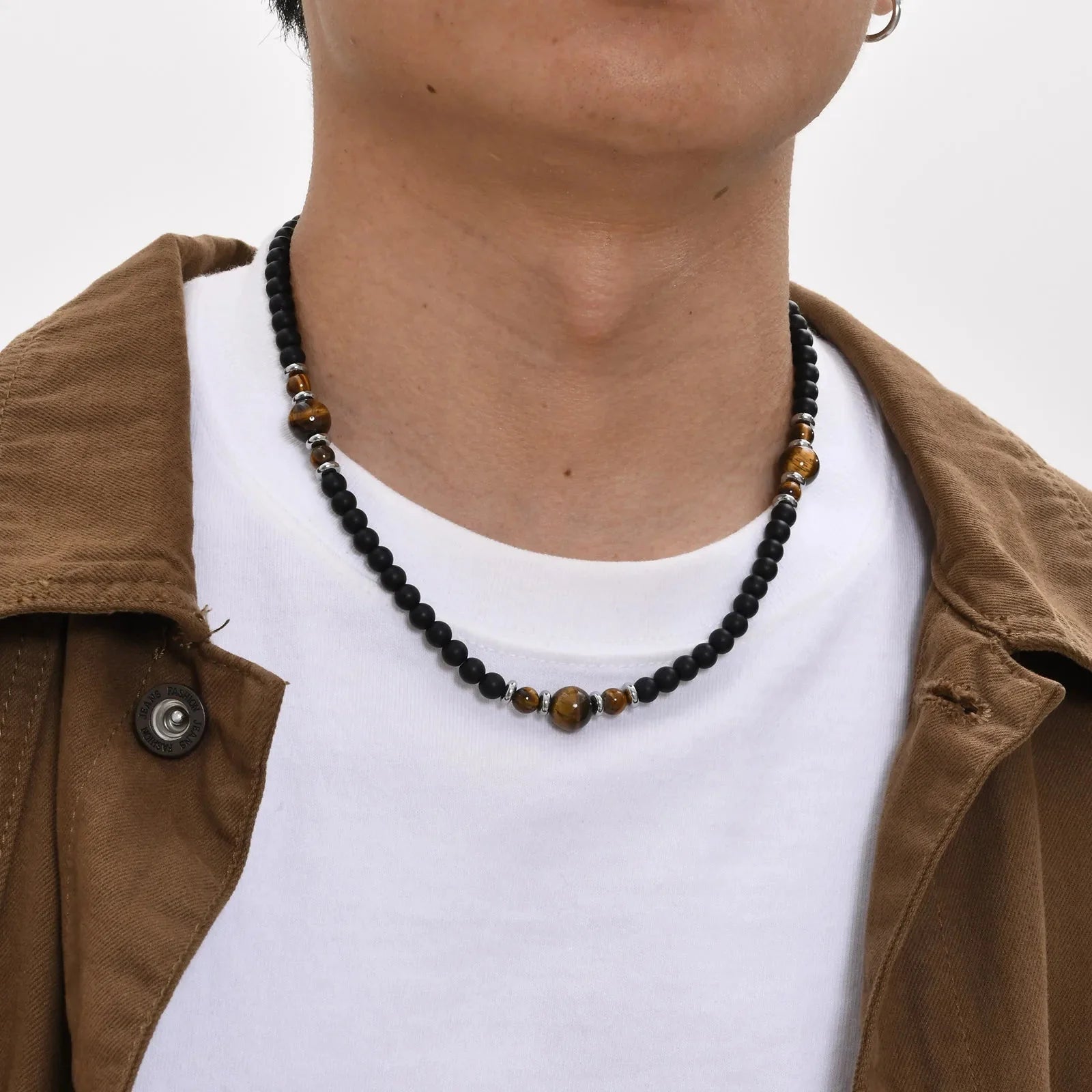 タイガーアイストーン メンズ ネックレス