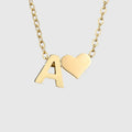 Collier pour femme avec pendentif coeur et initiale - lettre