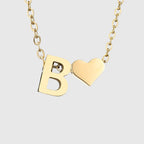 Collier pour femme avec pendentif coeur et initiale - lettre
