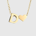 Collier pour femme avec pendentif coeur et initiale - lettre