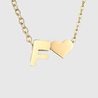 Collier pour femme avec pendentif coeur et initiale - lettre