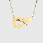 Collier pour femme avec pendentif coeur et initiale - lettre