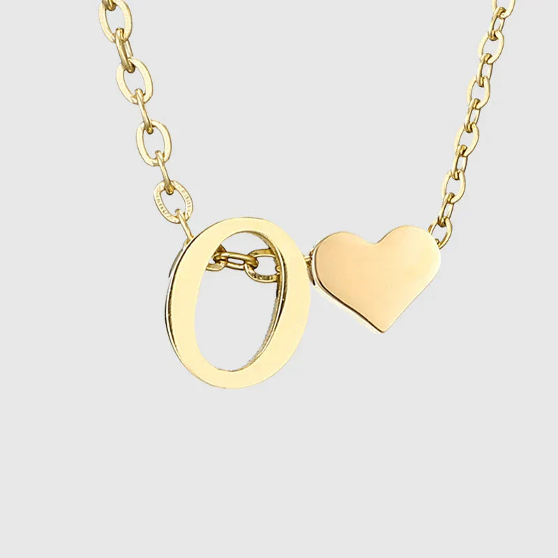 Collier pour femme avec pendentif coeur et initiale - lettre