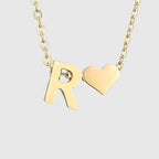 Collier pour femme avec pendentif coeur et initiale - lettre