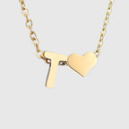 Collier pour femme avec pendentif coeur et initiale - lettre