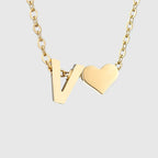 Collier pour femme avec pendentif coeur et initiale - lettre