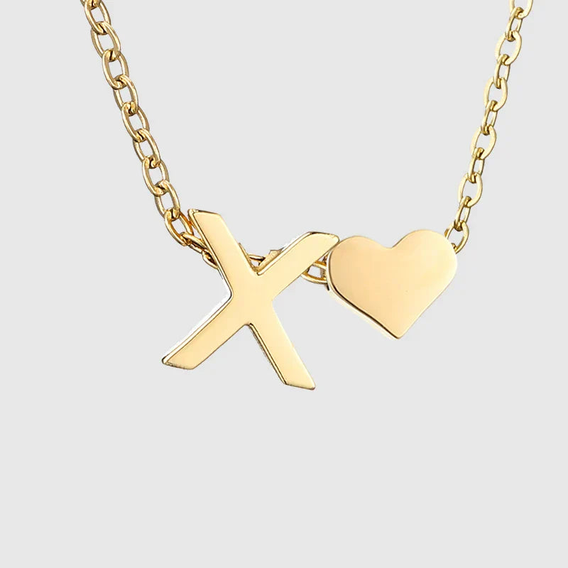 Collier pour femme avec pendentif coeur et initiale - lettre