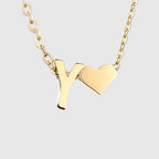 Collier pour femme avec pendentif coeur et initiale - lettre