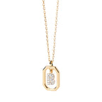 Collier femme avec pendentif hexagonale initiale b