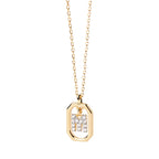Collier femme avec pendentif hexagonale initiale m