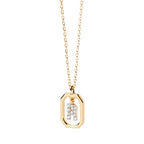 Collier femme avec pendentif hexagonale initiale r