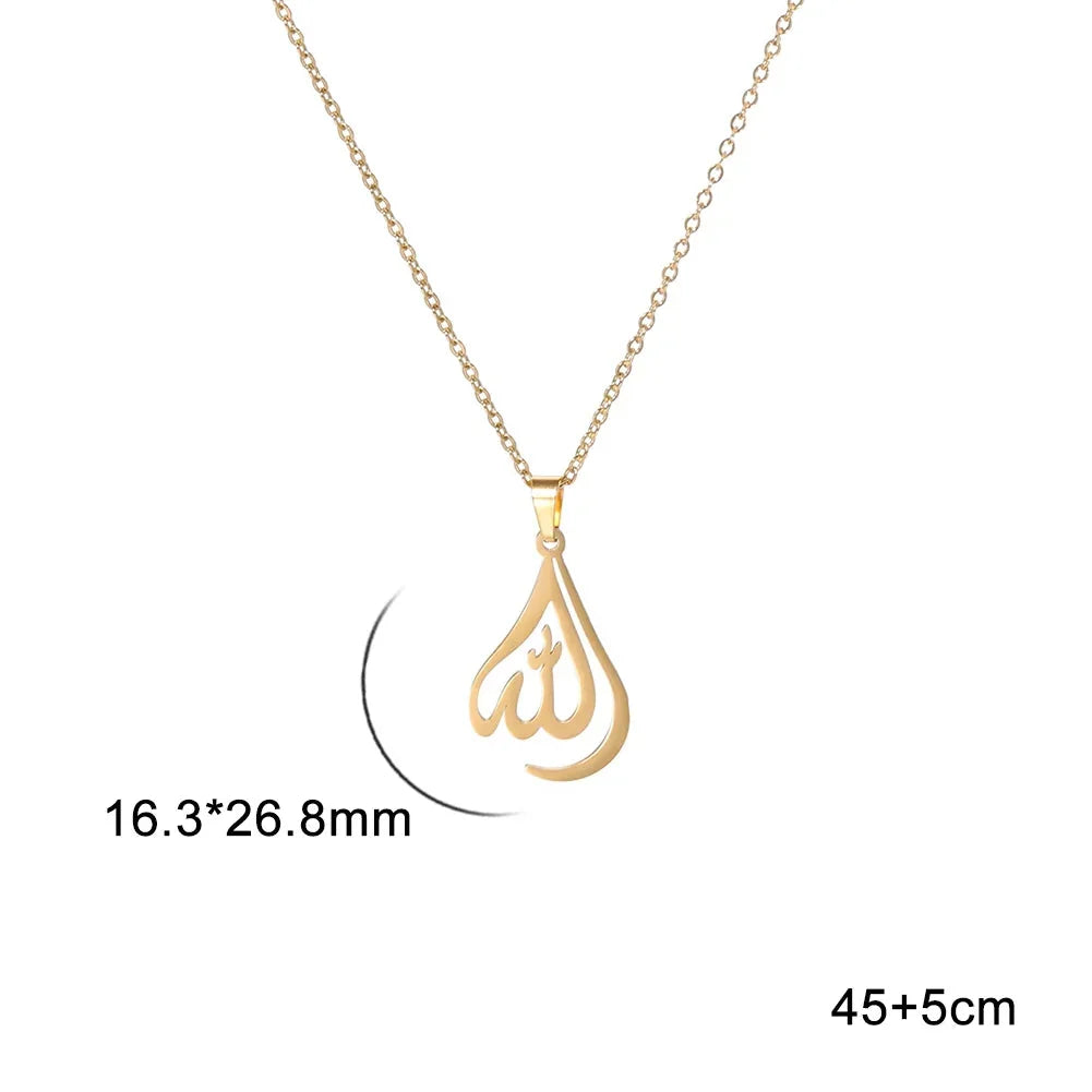 Collier pour homme ou femme avec pendentif Allah arabe musulman islam