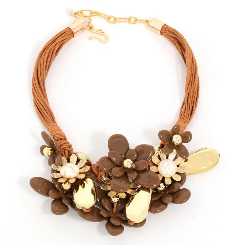 Collier Ras de Cou avec Elégant Pendentif Fleur