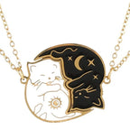 カップル向けネックレス かわいい猫のペンダント ゴールド