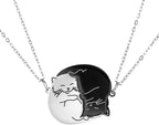 カップル向けネックレス かわいい猫のペンダント シルバー