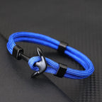 Bracelet double ancre noire bleu
