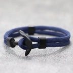 Bracelet double ancre noire bleu marine