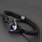 Bracelet double ancre noire noir