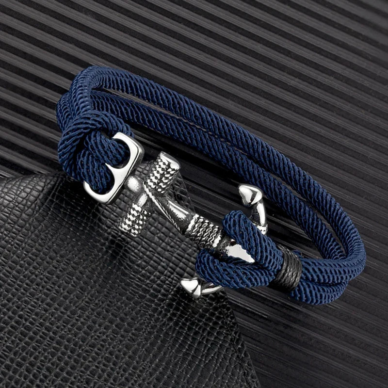 Bracelet double ancre homme