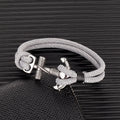 Bracelet double ancre homme gris