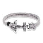Bracelet double ancre homme gris