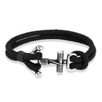 Bracelet double ancre homme noir