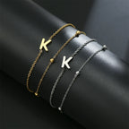 ゴールドとシルバーのダブルイニシャルブレスレット k