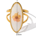 Grande Bague Anneau  Fleur dans Cadre Transparent