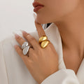 Grande Bague Anneau Goutte d'Eau or