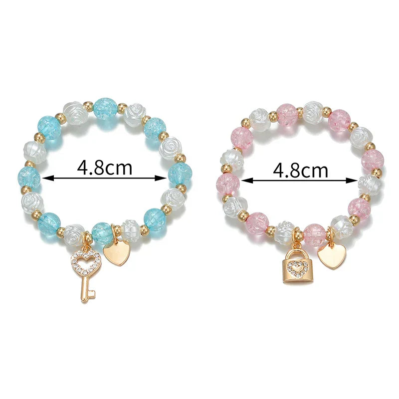 Lot de 2 bracelets clef et cadenas