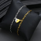Lot de 2 Bracelets Demi-Coeur pour Couple