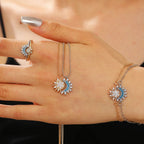 Lot de 2 Bracelets Lune ou Soleil en Zircon pour Couple